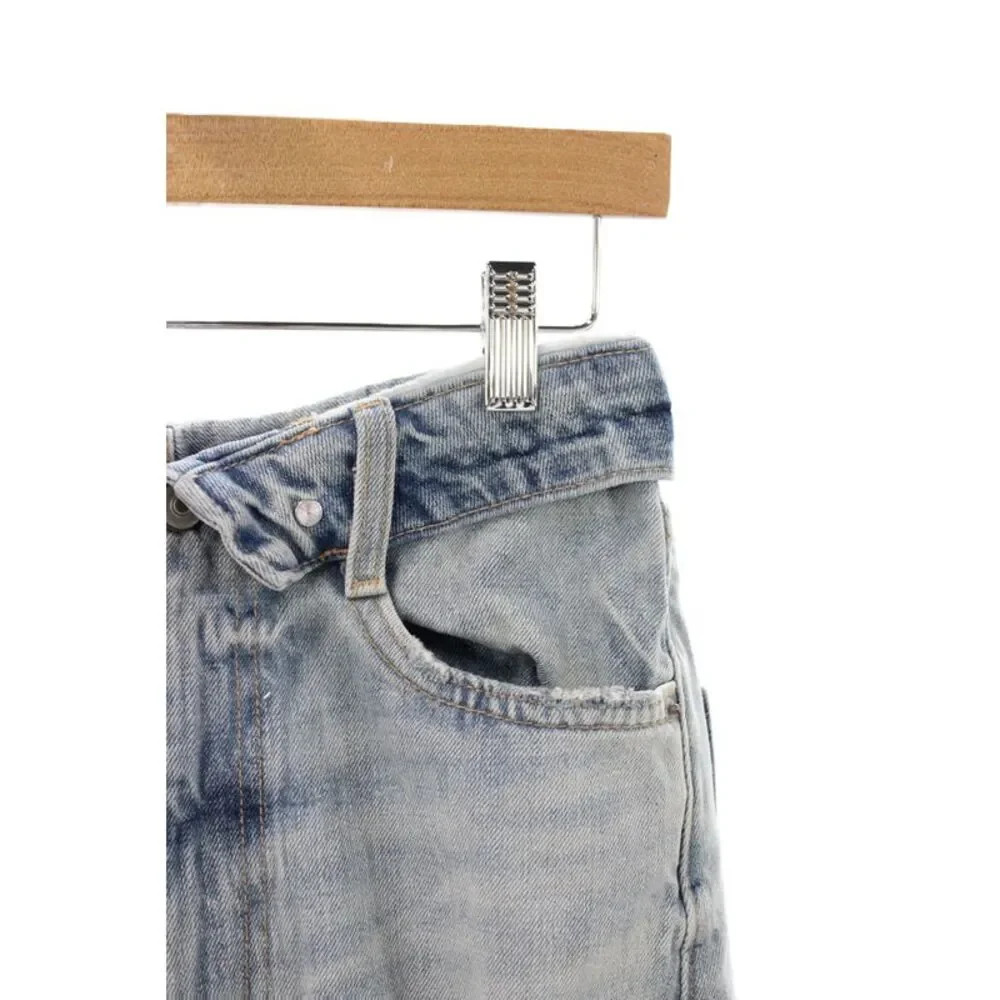 Zara Women Wide Leg Blue High Rise Cotton Jeans Size 0